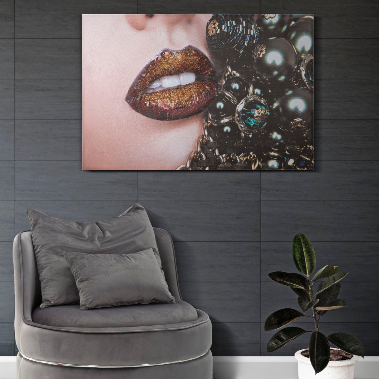 STAMPA SU TELA BEAUTIFUL LIPS CM 120X3,8X80