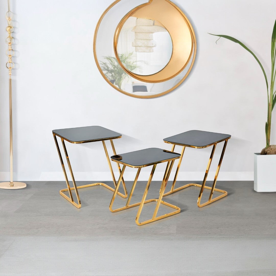 TAVOLINETTI SIMPLE SET 3PZ CM 44X50,5X55,5-39X49X51-34X47X45