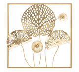 PANNELLO IN FERRO GOLD FLOWERS CM 50X5X50