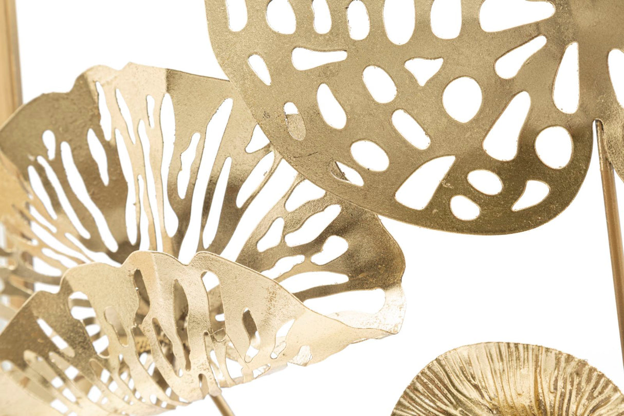 PANNELLO IN FERRO GOLD FLOWERS CM 50X5X50