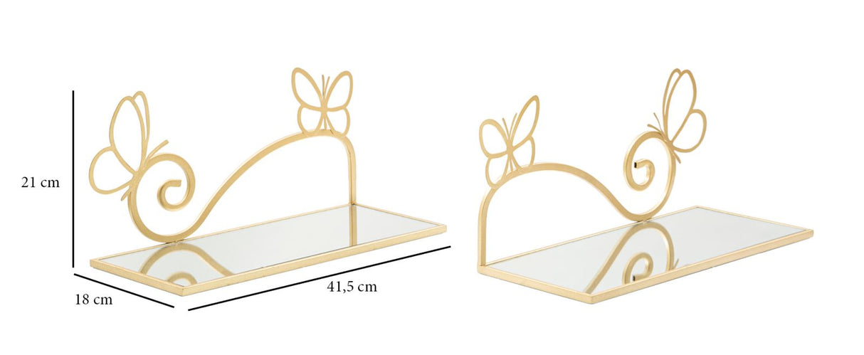 COMODINO MENSOLA BUTTERFLY COPPIA CM 41,5X18X21