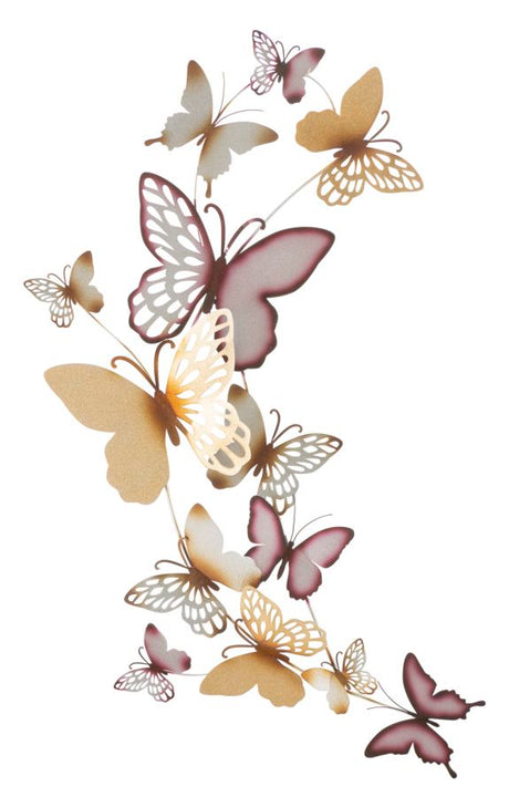 PANNELLO DA MURO BUTTERFLIES ORO/BORDEAUX C CM 59