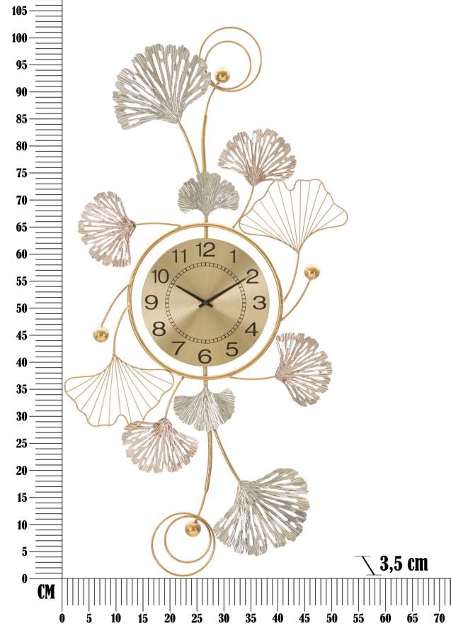 PANNELLO IN FERRO LEAVY C/OROLOGIO CM 52,5X3,5X102