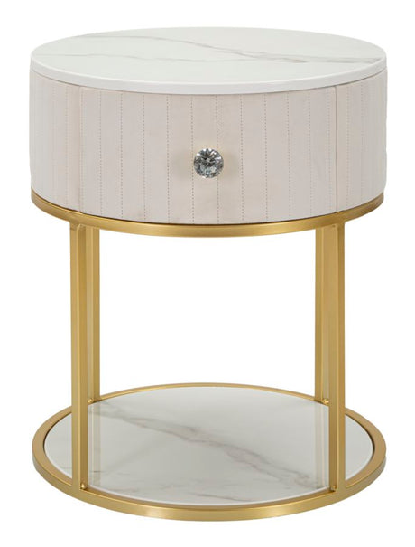 COMODINO MONTPELLIER CREMA CM Ø 42X48