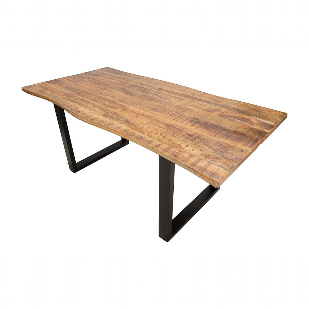 TAVOLO DA PRANZO EDGE ALL. CM 180X90X77-LUNGHEZZA TOTALE 280 (LEGNO DI MANGO)