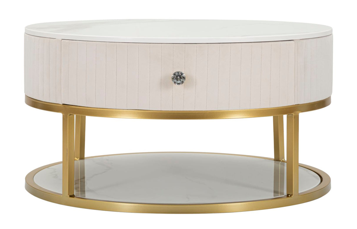 TAVOLO DA CAFFE' MONTPELLIER CREMA CM Ø 75X36