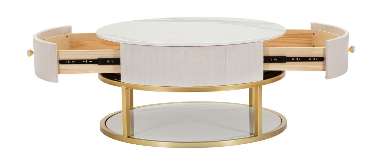 TAVOLO DA CAFFE' MONTPELLIER CREMA CM Ø 75X36
