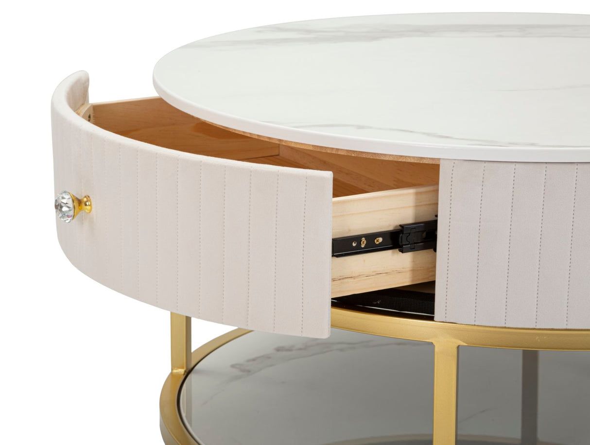 TAVOLO DA CAFFE' MONTPELLIER CREMA CM Ø 75X36