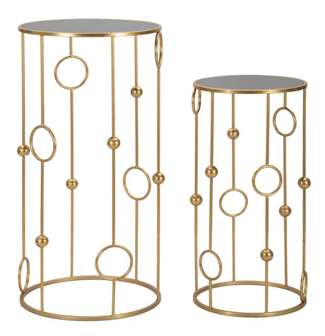 TAVOLINETTO CAGE COPPIA CM Ø 50X100-40X80