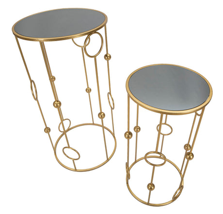 TAVOLINETTO CAGE COPPIA CM Ø 50X100-40X80