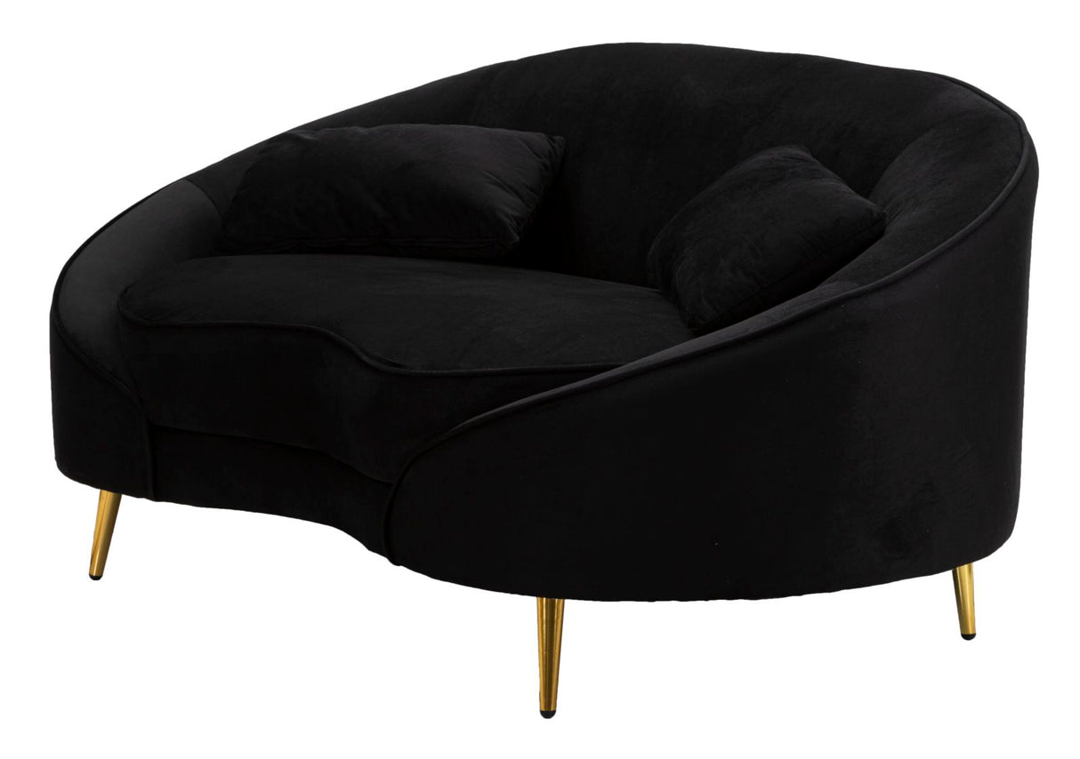 DIVANETTO 2 POSTI OSLO C/CUSCINI NERO - FERRETTI