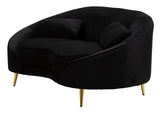 DIVANETTO 2 POSTI OSLO C/CUSCINI NERO - FERRETTI