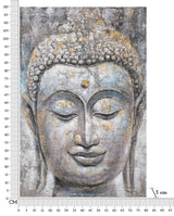 DIPINTO SU TELA FACE BUDDHA LIGHT -A- CM 80X3X120