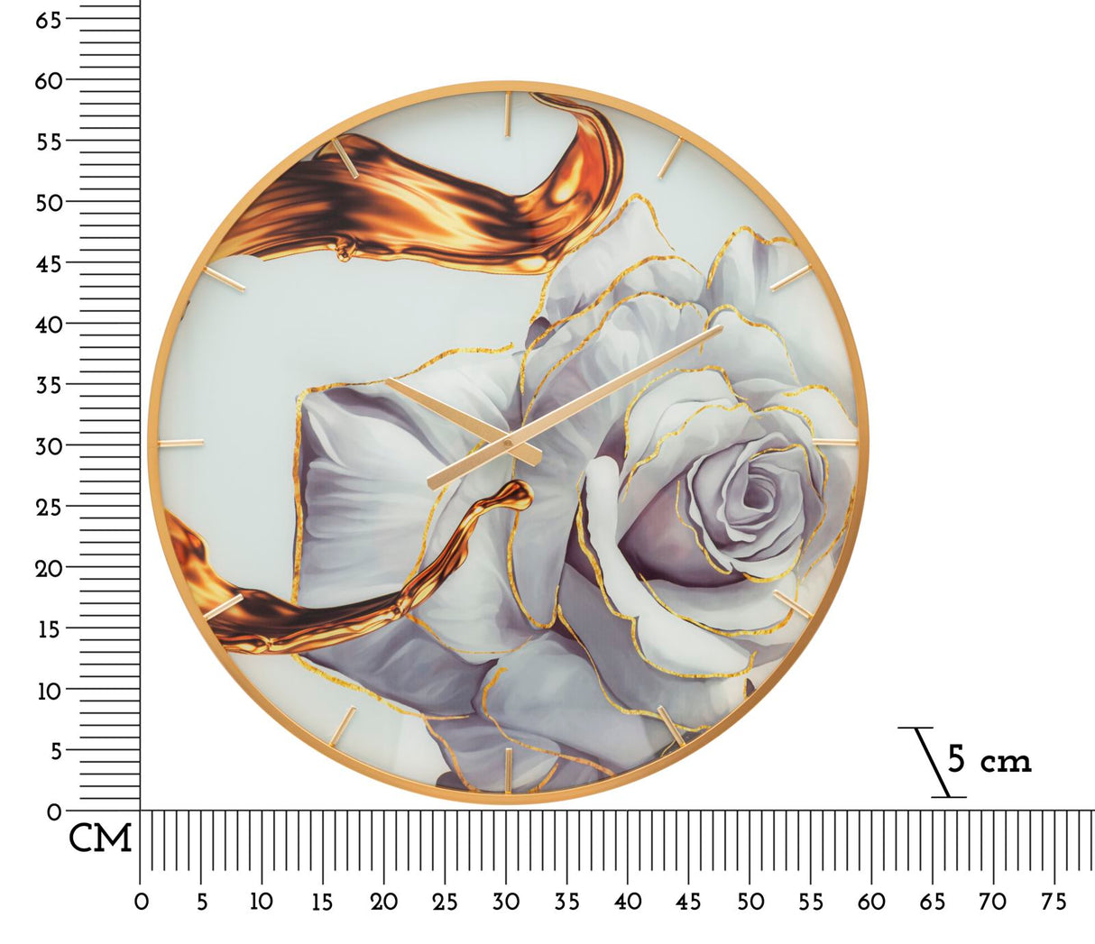 OROLOGIO GLASS ROSE CM Ø 60X5