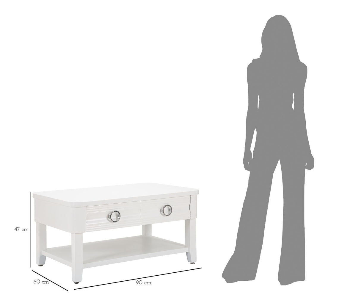 TAVOLO DA CAFFE' SHINE CM 90X60X47