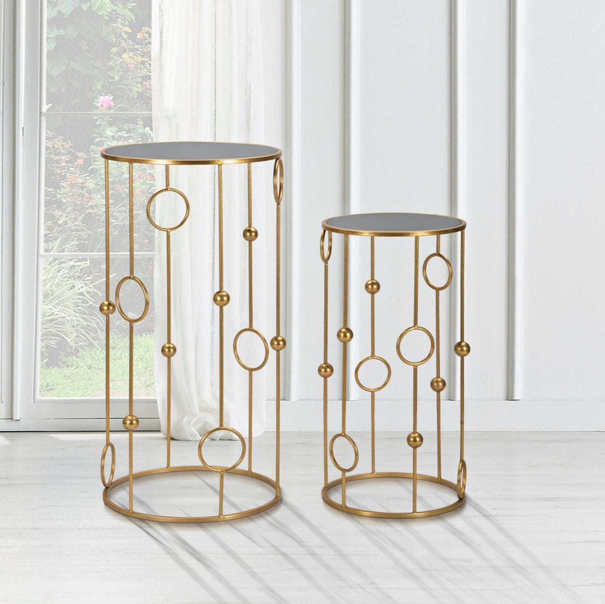 TAVOLINETTO CAGE COPPIA CM Ø 50X100-40X80