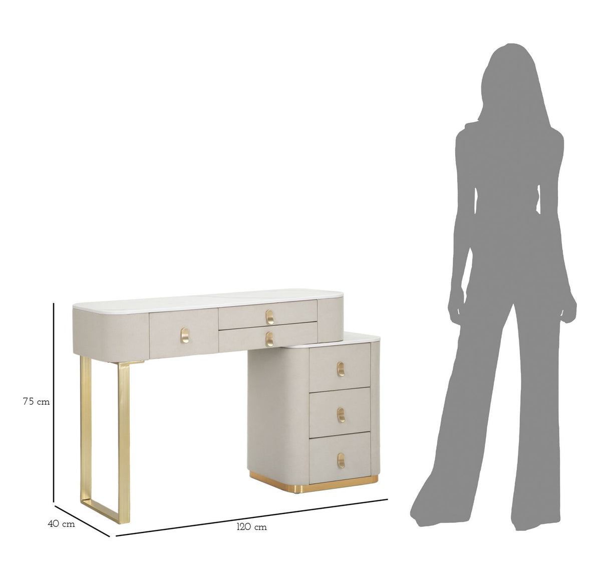 TOELETTA DA CAMERA BEAUTY CM 120X40X75