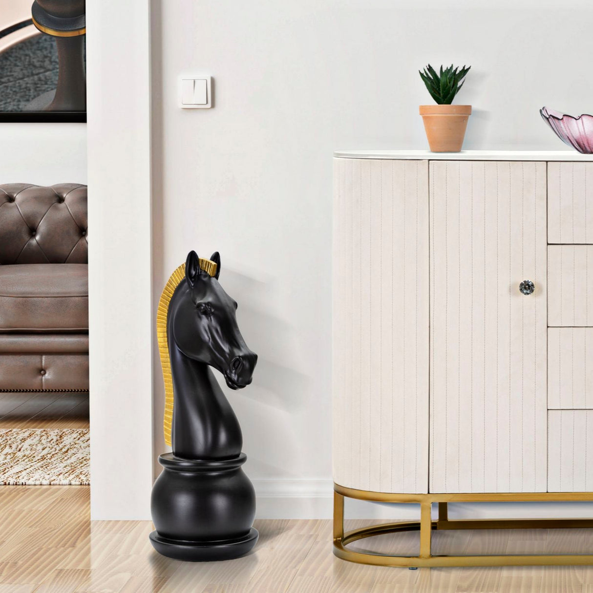 CAVALLO NERO E ORO CM Ø 18,5X50