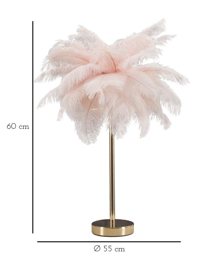 LAMPADA DA TAVOLO PALM ROSA CM Ø 40X55