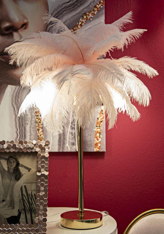 LAMPADA DA TAVOLO PALM ROSA CM Ø 40X55