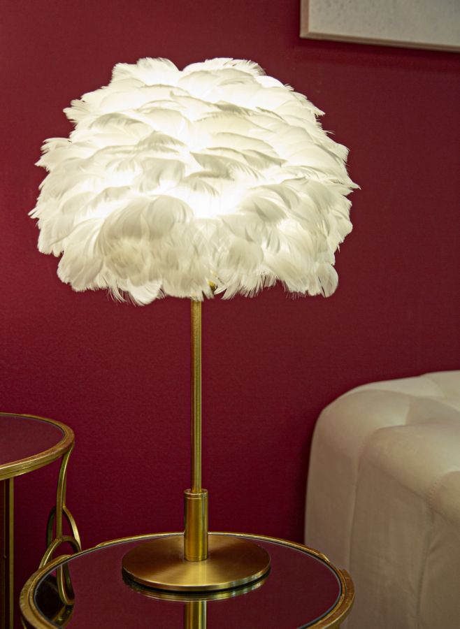 LAMPADA DA TAVOLO BALL FEATHER - FERRETTI