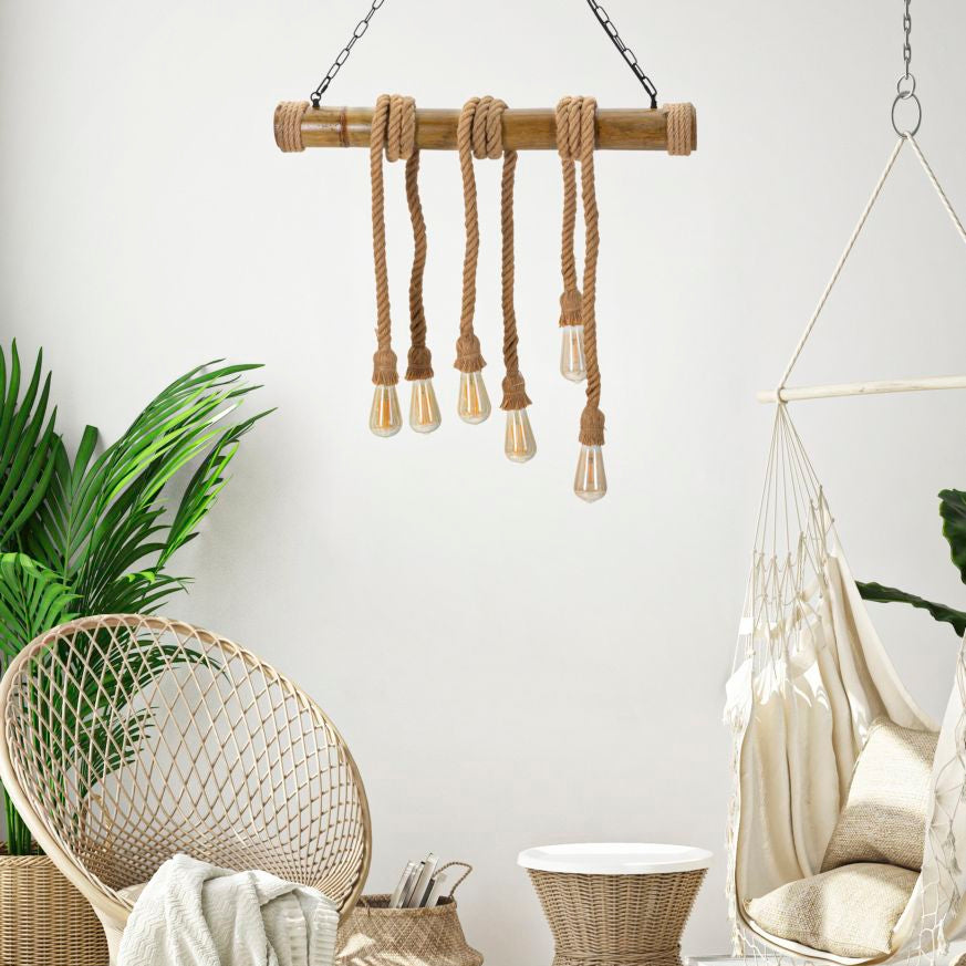 LAMPADARIO BAMBOO/ROPE CM 80X15X120