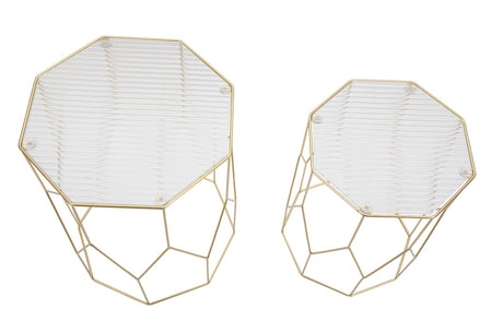 TAVOLINETTI NEW GLASS COPPIA CM Ø 37X47-31X42