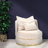 POLTRONA PARIS SPACE CREMA/GOLD CM Ø 84X72
