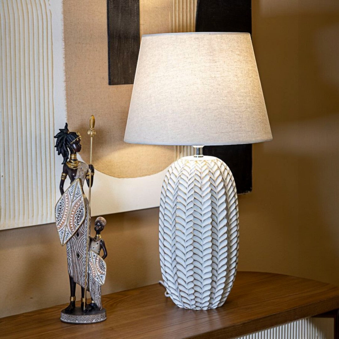 LAMPADA DA TAVOLO RESINA LEAF CM Ø 35X65