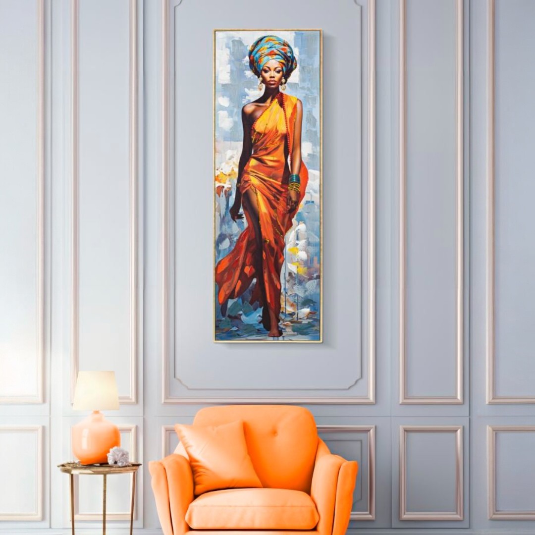 DIPINTO SU TELA C/CORNICE DAPHNE -B- CM 52X4,5X152