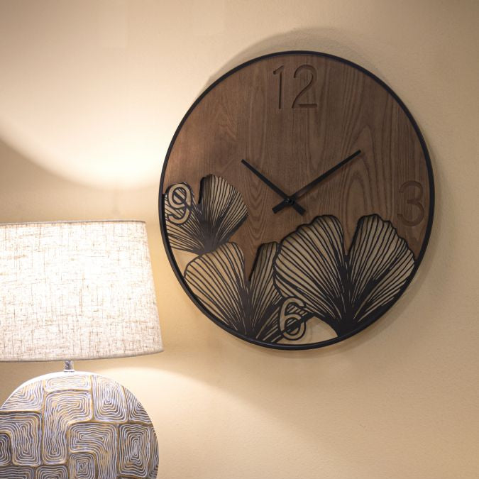 OROLOGIO DA MURO SUPER WOOD/LEAF CM Ø 60X2