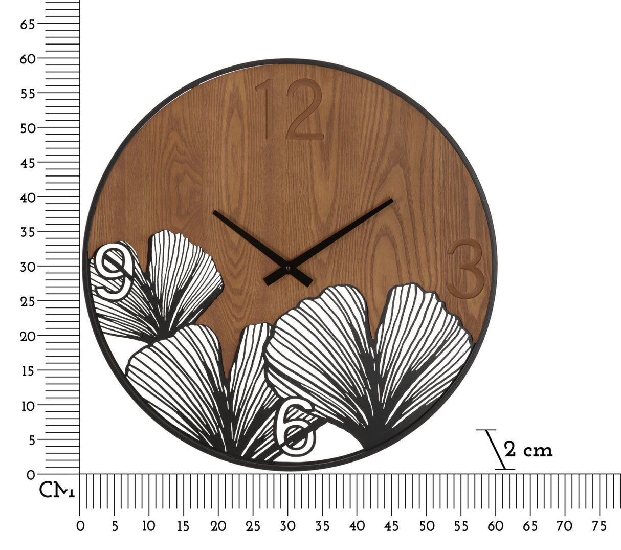 OROLOGIO DA MURO SUPER WOOD/LEAF CM Ø 60X2