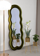 SPECCHIO DA MURO  MIKI VELLUTO VERDE CM 60X4X160