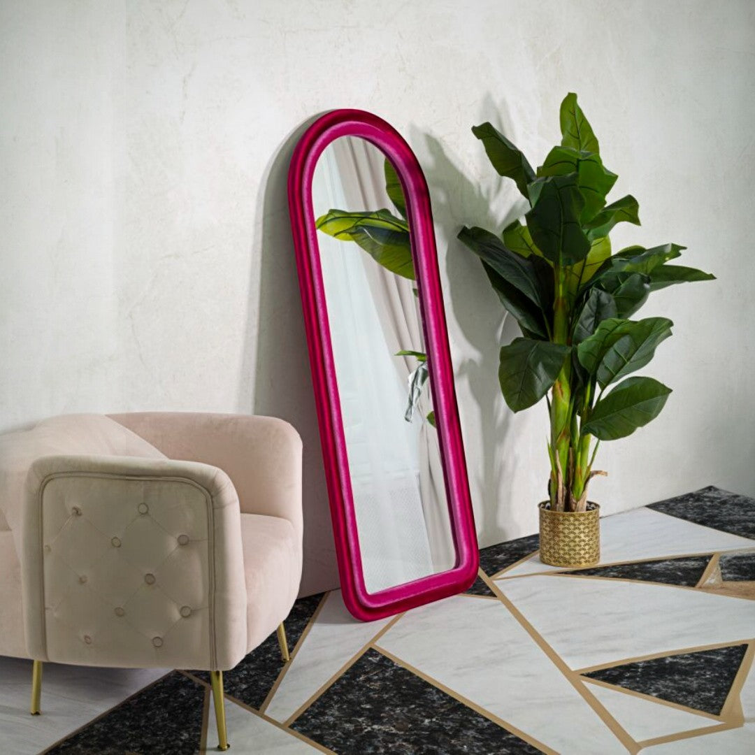SPECCHIO DA MURO CLOE VELLUTO FUXIA CM 60X4X160