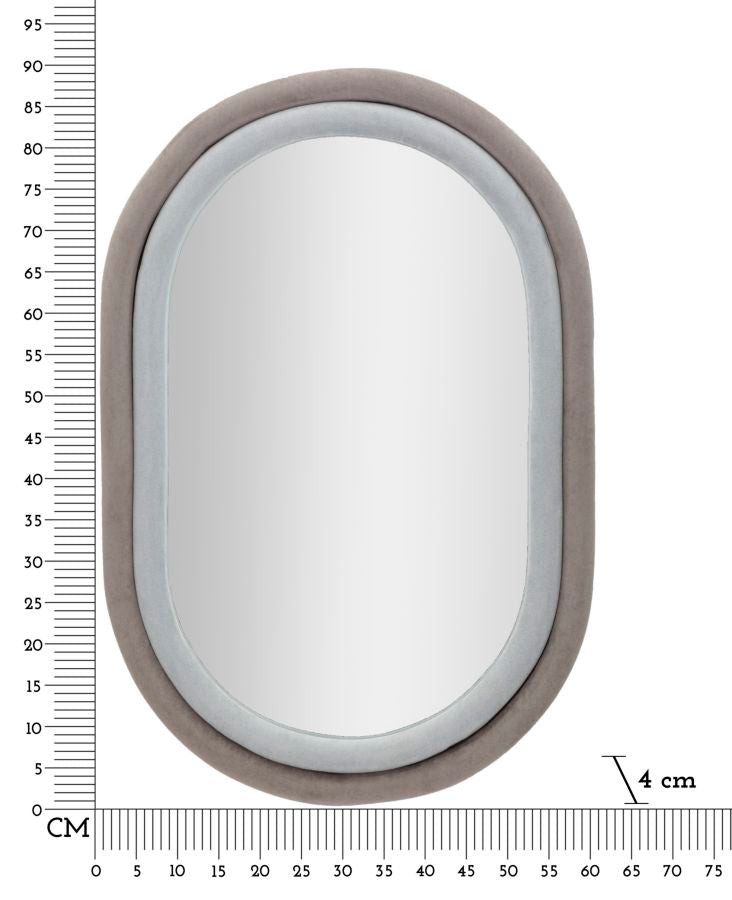 SPECCHIO DA MUTO ANTONY VELLUTO GRIGIO/MIX CM 60X4X90