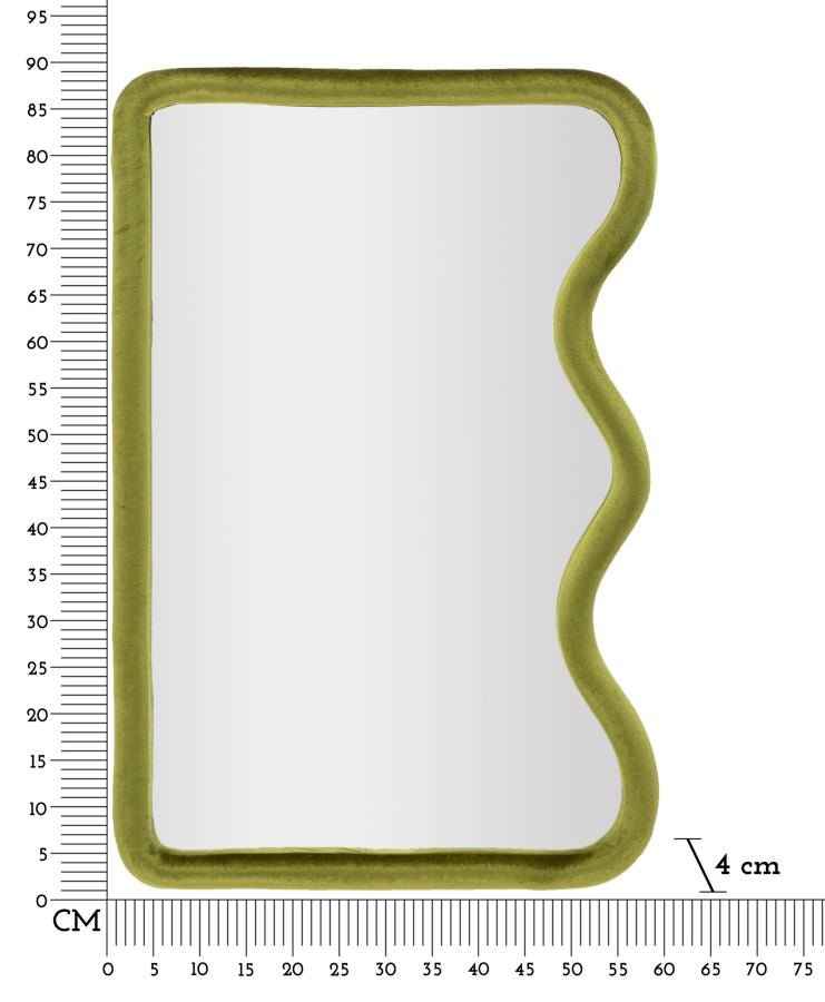 SPECCHIO DA MURO TOD VELLUTO VERDE CM 60X4X90