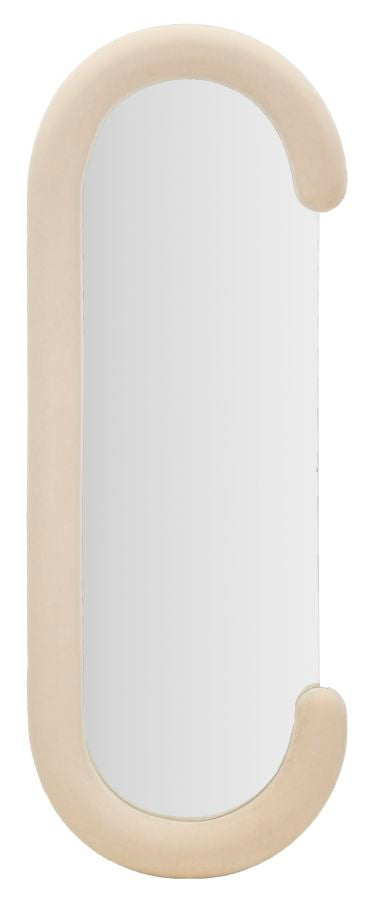 SPECCHIO DA MURO CHANTAL VELLUTO CREMA CM 60X7X160