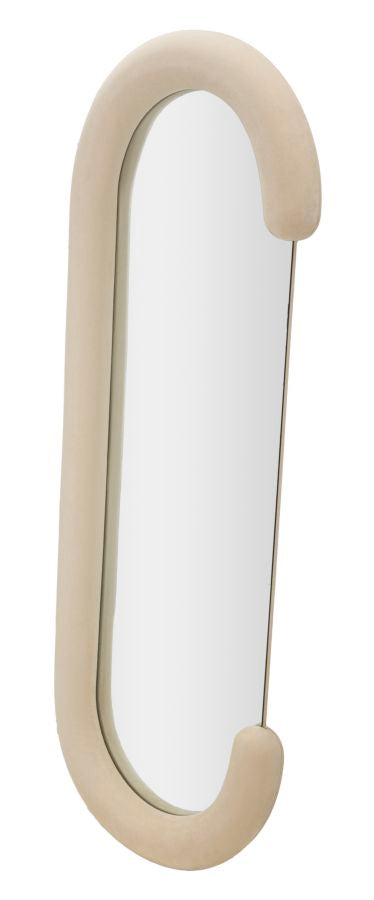 SPECCHIO DA MURO CHANTAL VELLUTO CREMA CM 60X7X160