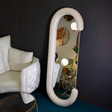 SPECCHIO DA MURO CHANTAL VELLUTO CREMA CM 60X7X160