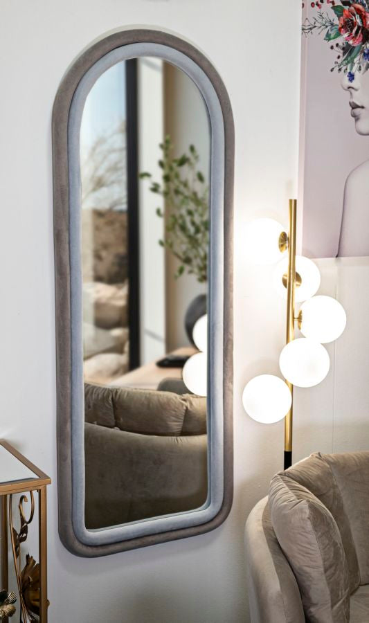 SPECCHIO DA MURO CLOE VELLUTO GRIGIO CM 60X4X160
