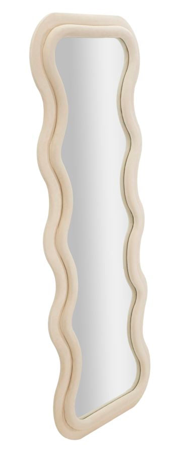 SPECCHIO DA MURO EMILY VELLUTO CREMA CM 60X6X160