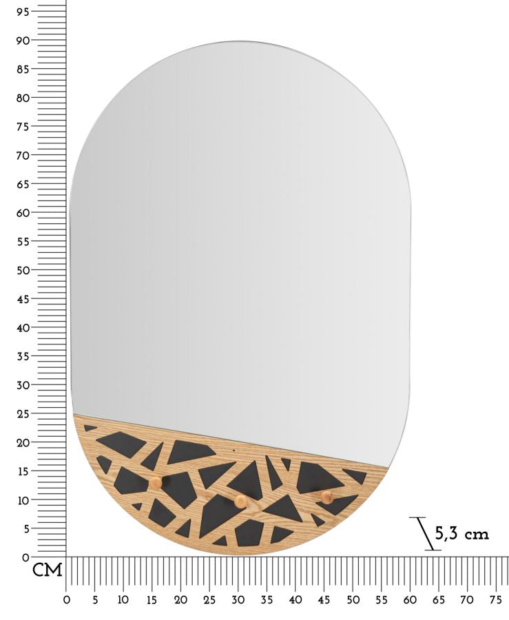 SPECCHIO DA MURO C/APP-ABITI CARV CM 60X5,3X90