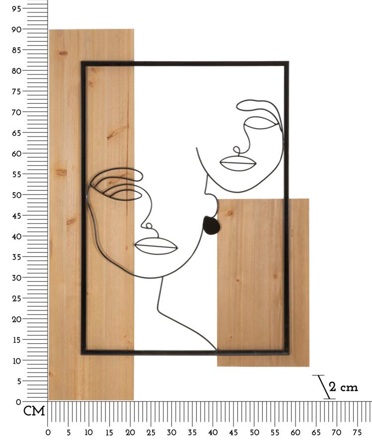 PANNELLO DA MURO FACES FERRO E WOOD CM 63X2X90