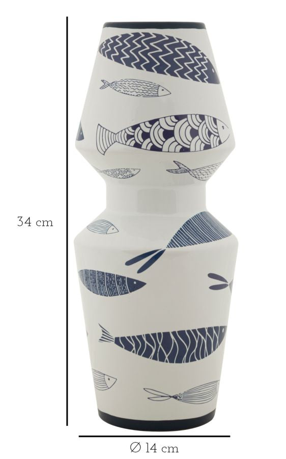 VASO CERAMICA FISH DOUBLE CM Ø 14X34