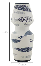 VASO CERAMICA FISH DOUBLE CM Ø 14X34