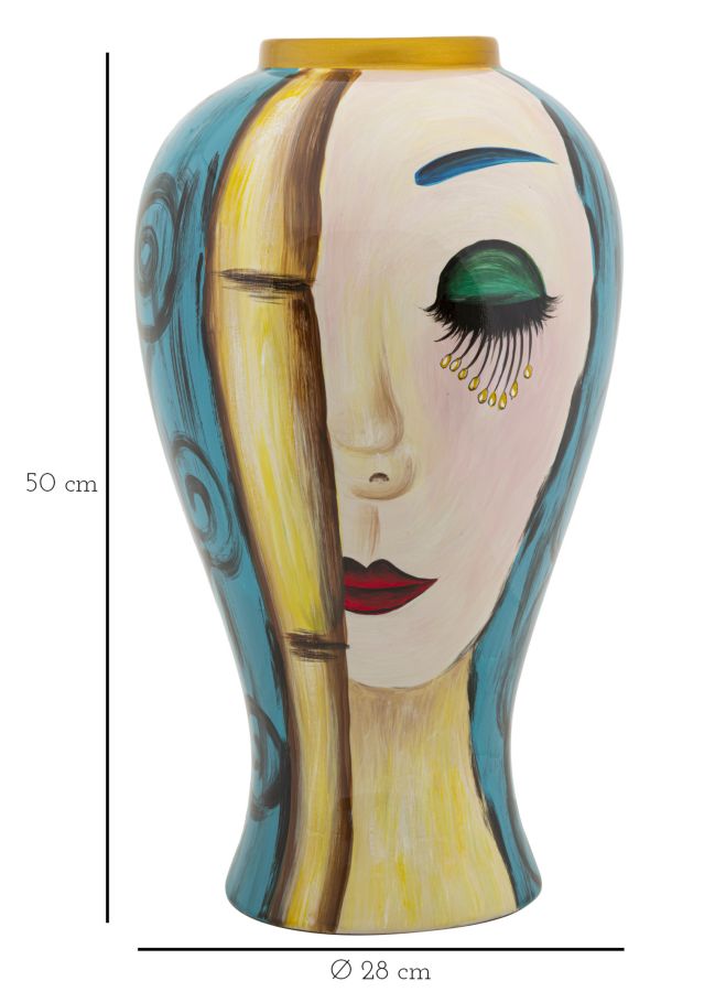 VASO CERAMICA ART FACE CM Ø 28X50