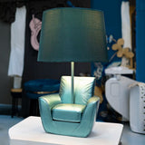 LAMPADA DA COMODINO MIDCENTURY TURCHESE CM Ø 26X43