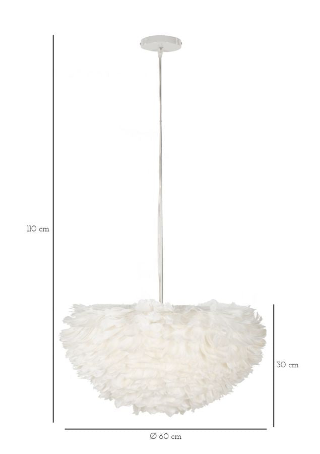LAMPADARIO FEATHER CM Ø 60X30 (altezza con filo cm 110)
