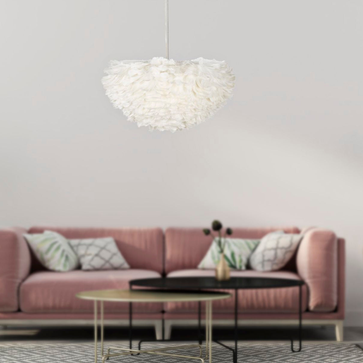 LAMPADARIO FEATHER CM Ø 60X30 (altezza con filo cm 110)
