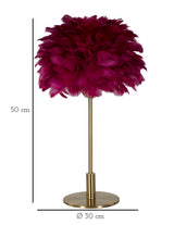LAMPADA DA TAVOLO BALL FEATHER BORDEAUX - FERRETTI